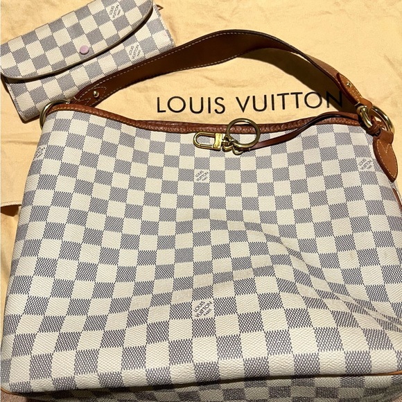 Louis Vuitton Damier Azur MM Rose Ballerine bag with Emilie wallet - Picture 1 of 9